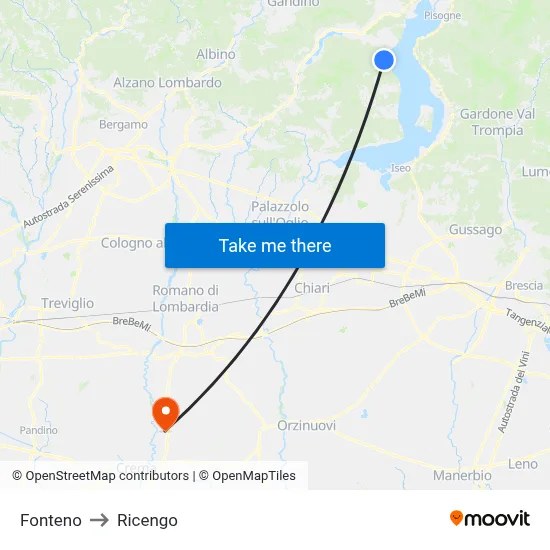 Fonteno to Ricengo map