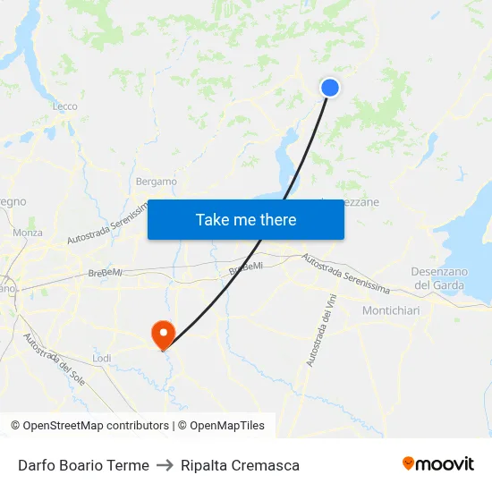 Darfo Boario Terme to Ripalta Cremasca map