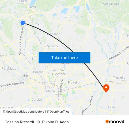 Cassina Rizzardi to Rivolta D' Adda map