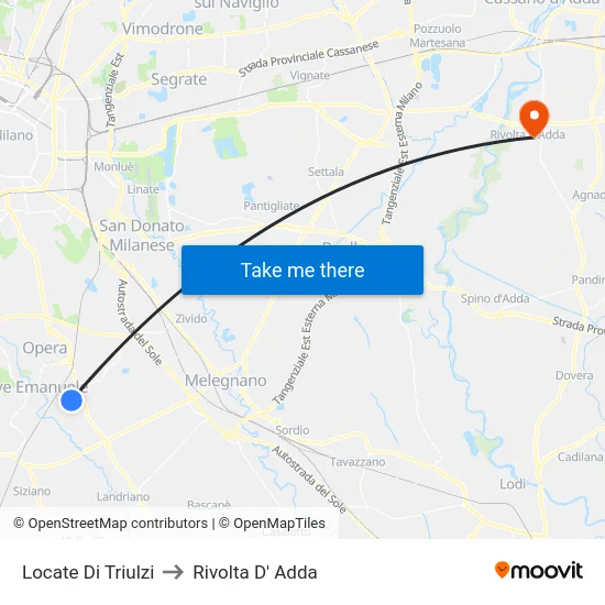 Locate di Triulzi to Rivolta d'Adda map