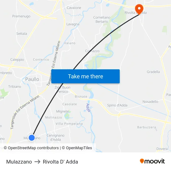 Mulazzano to Rivolta d'Adda map