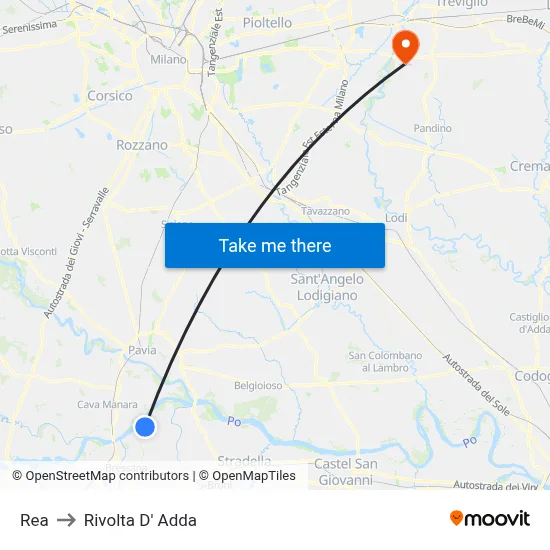 REA to Rivolta d'Adda map