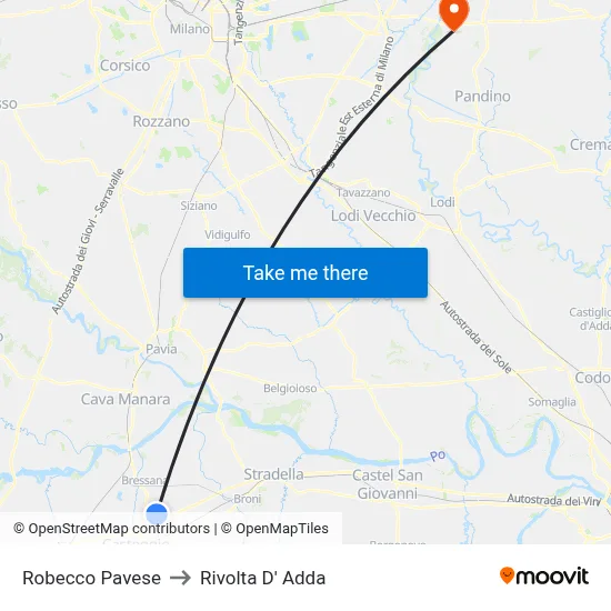 Robecco Pavese to Rivolta d'Adda map