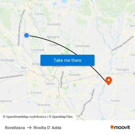 Rovellasca to Rivolta d'Adda map