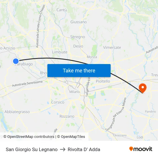 San Giorgio Su Legnano to Rivolta D' Adda map