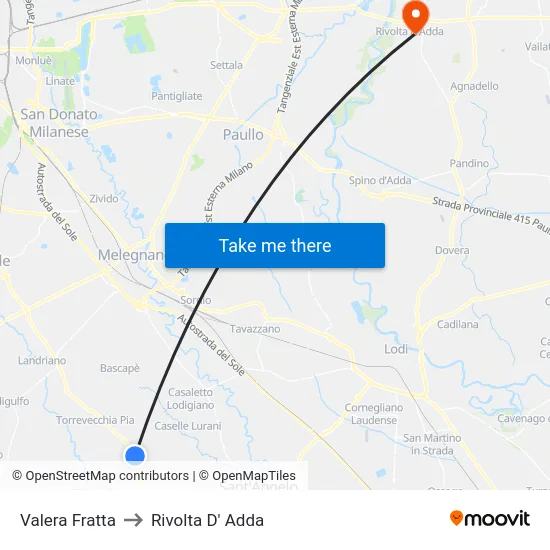 Valera Fratta to Rivolta d'Adda map