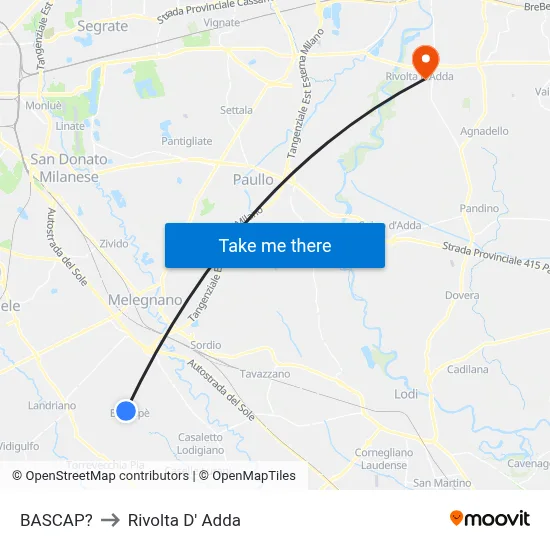 Bascap to Rivolta d'Adda map