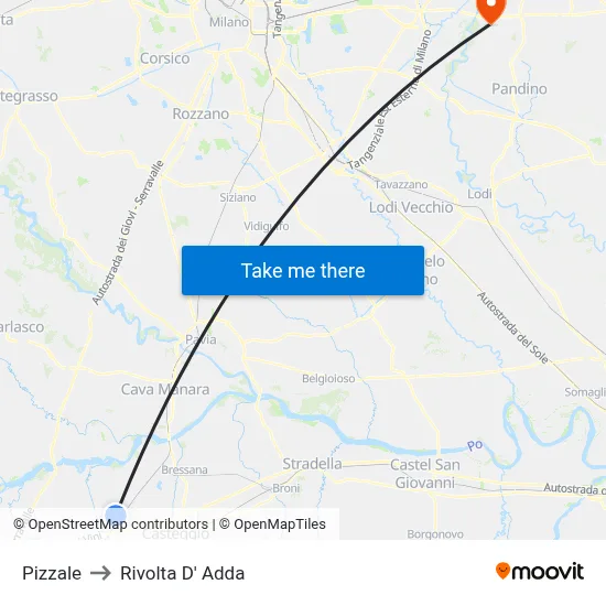 Pizzale to Rivolta d'Adda map
