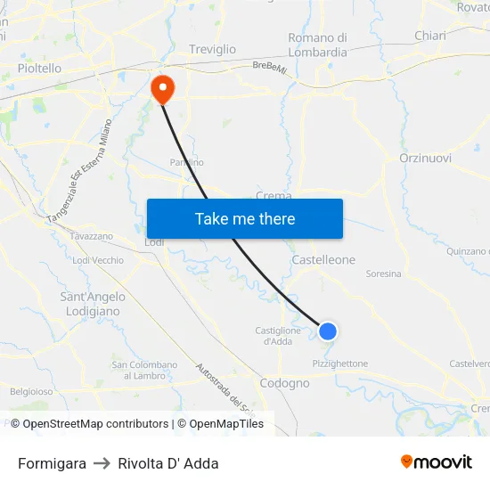 Formigara to Rivolta d'Adda map