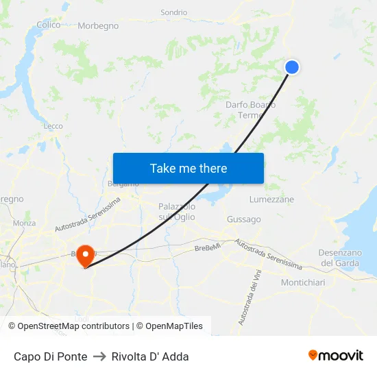 Capo Di Ponte to Rivolta D' Adda map