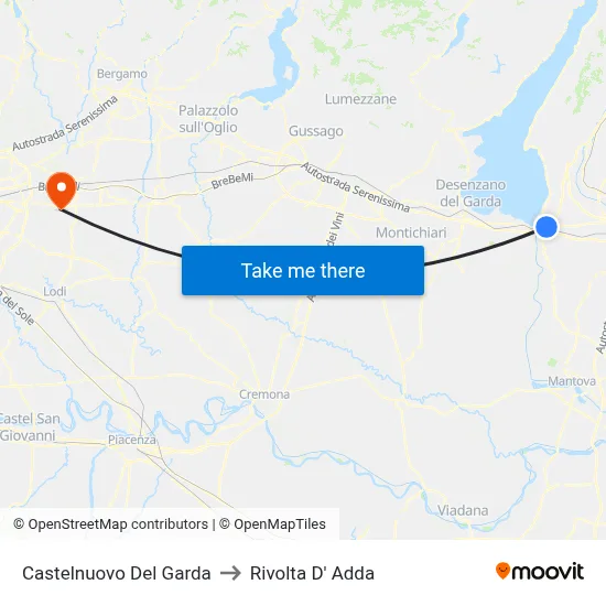Castelnuovo Del Garda to Rivolta d'Adda map