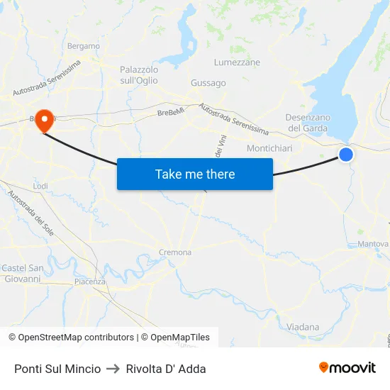 Ponti Sul Mincio to Rivolta D' Adda map