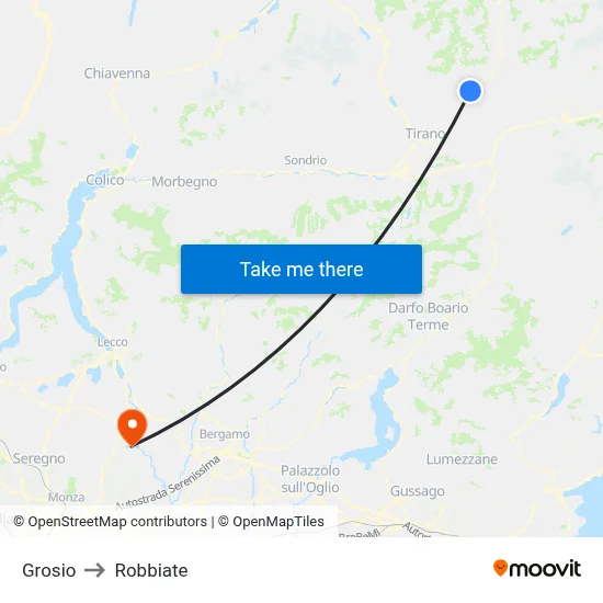 Grosio to Robbiate map
