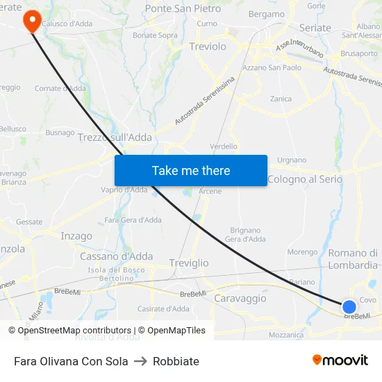 Fara Olivana Con Sola to Robbiate map