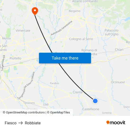 Fiesco to Robbiate map