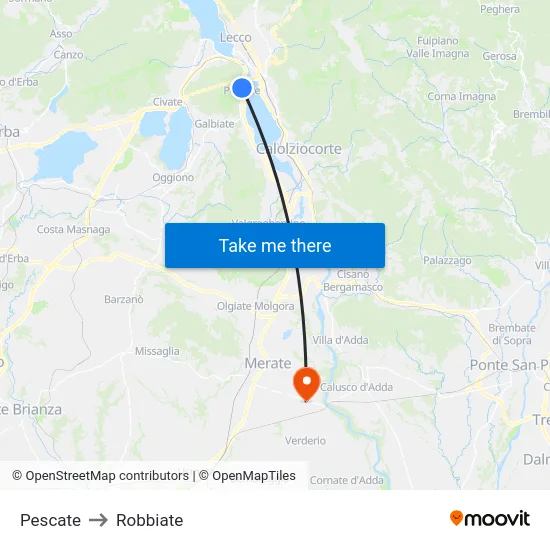 Pescate to Robbiate map