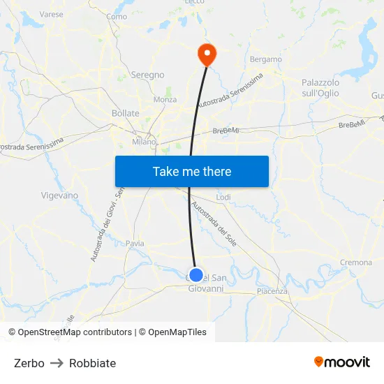 Zerbo to Robbiate map