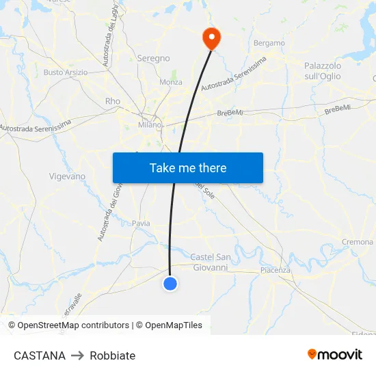 Castana to Robbiate map