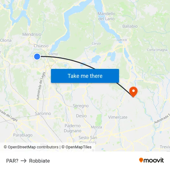 Parre to Robbiate map