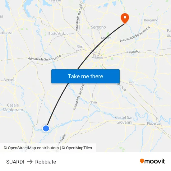 Suardi to Robbiate map