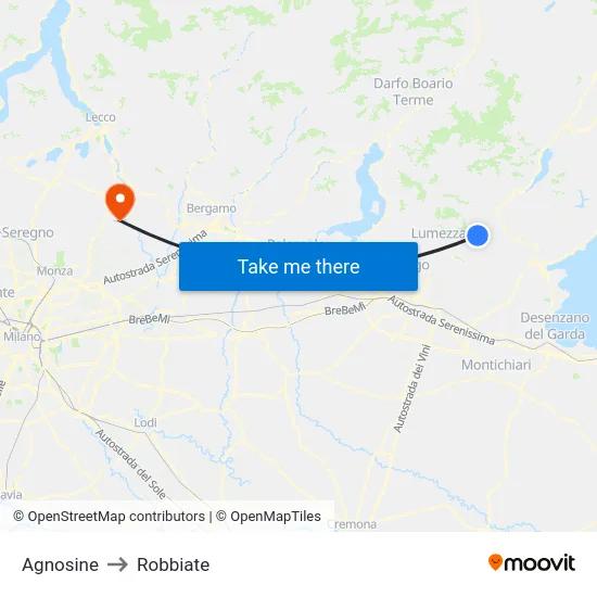 Agnosine to Robbiate map