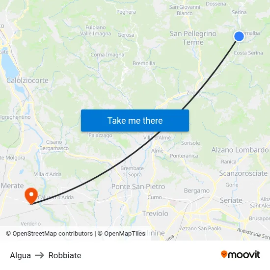 Algua to Robbiate map