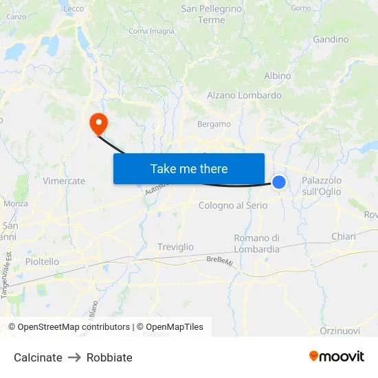 Calcinate to Robbiate map