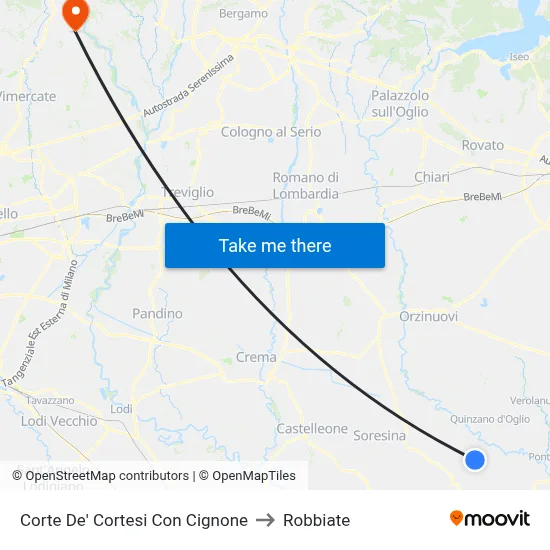 Corte De' Cortesi Con Cignone to Robbiate map