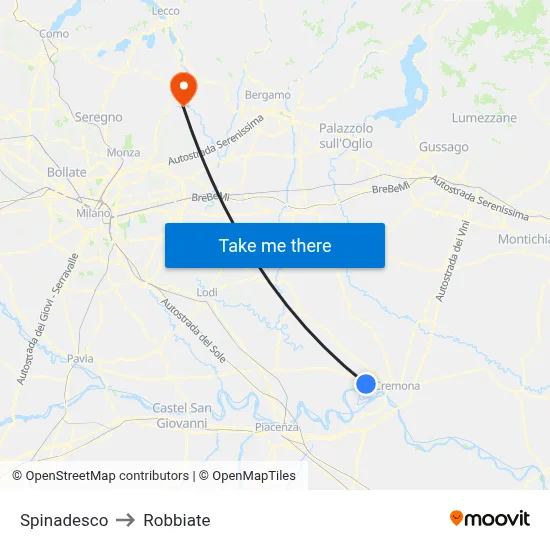 Spinadesco to Robbiate map