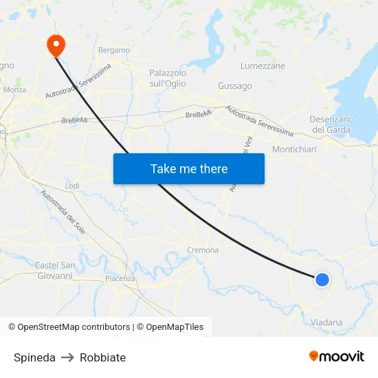 Spineda to Robbiate map