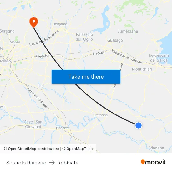 Solarolo Rainerio to Robbiate map