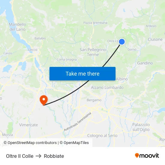 Oltre Il Colle to Robbiate map