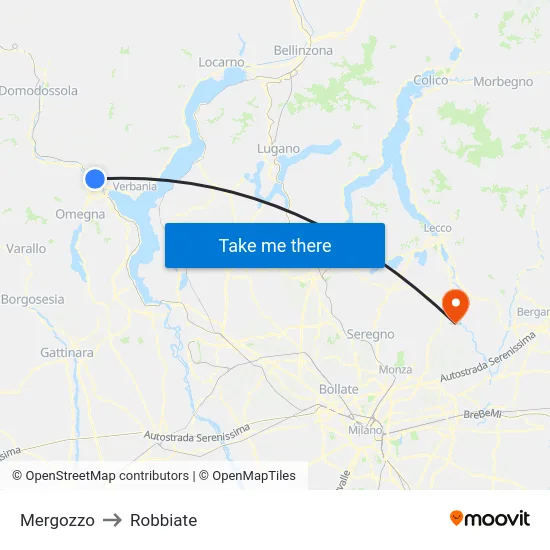 Mergozzo to Robbiate map
