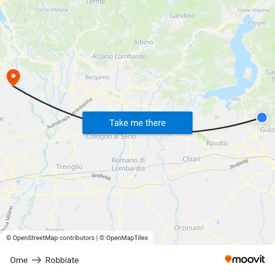 Ome to Robbiate map