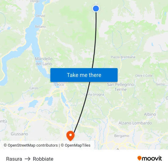 Rasura to Robbiate map
