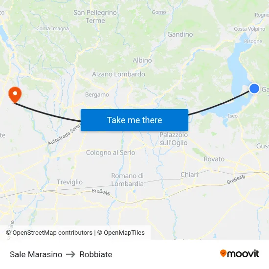 Sale Marasino to Robbiate map