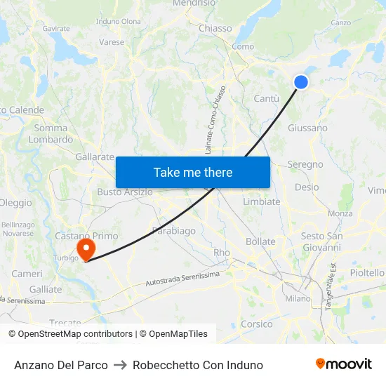 Anzano Del Parco to Robecchetto Con Induno map