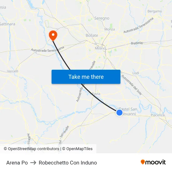 Arena Po to Robecchetto Con Induno map