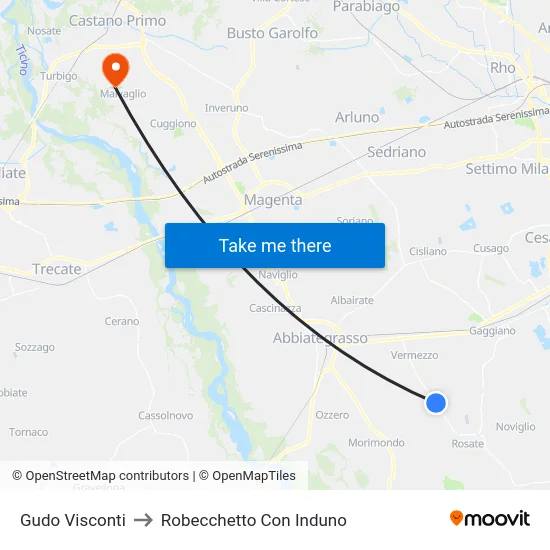 Gudo Visconti to Robecchetto Con Induno map