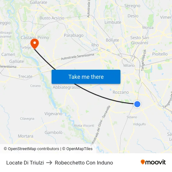 Locate Di Triulzi to Robecchetto Con Induno map