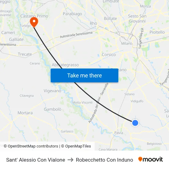 Sant' Alessio Con Vialone to Robecchetto Con Induno map