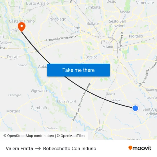 Valera Fratta to Robecchetto Con Induno map