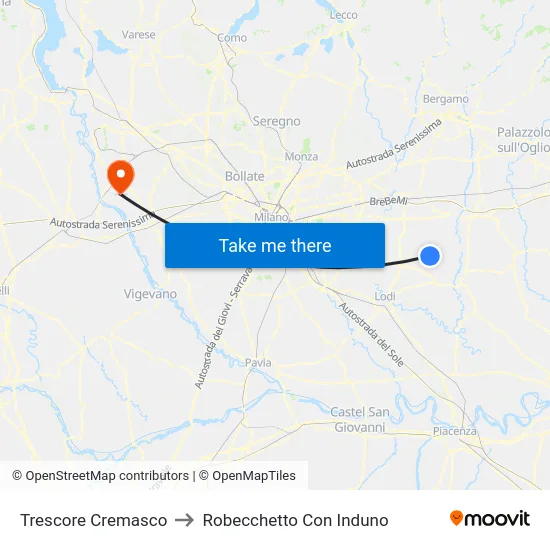 Trescore Cremasco to Robecchetto Con Induno map