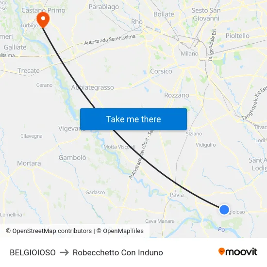 BELGIOIOSO to Robecchetto Con Induno map