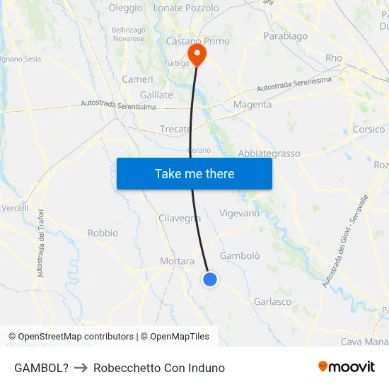 Gambol to Robecchetto Con Induno map