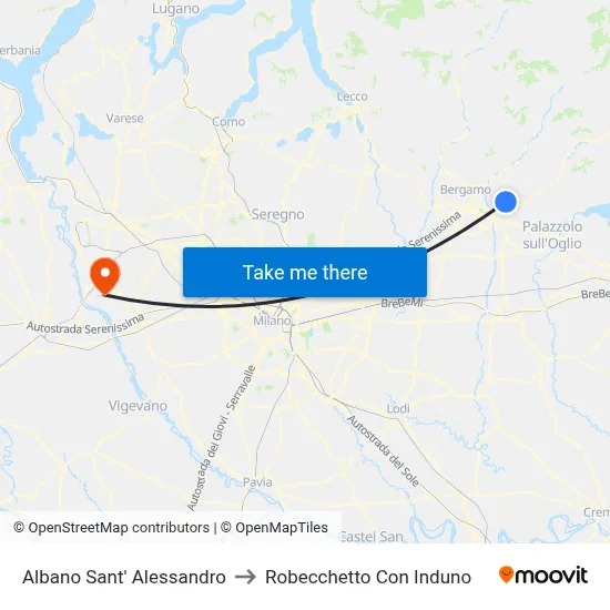 Albano Sant' Alessandro to Robecchetto Con Induno map