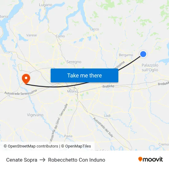 Cenate Sopra to Robecchetto Con Induno map