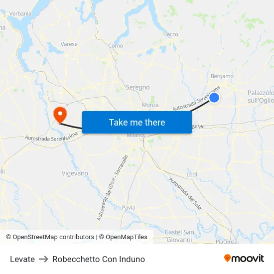 Levate to Robecchetto Con Induno map