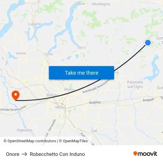 Onore to Robecchetto Con Induno map