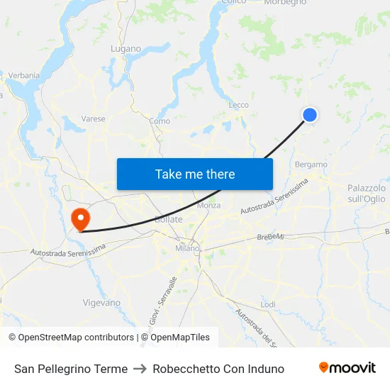San Pellegrino Terme to Robecchetto Con Induno map